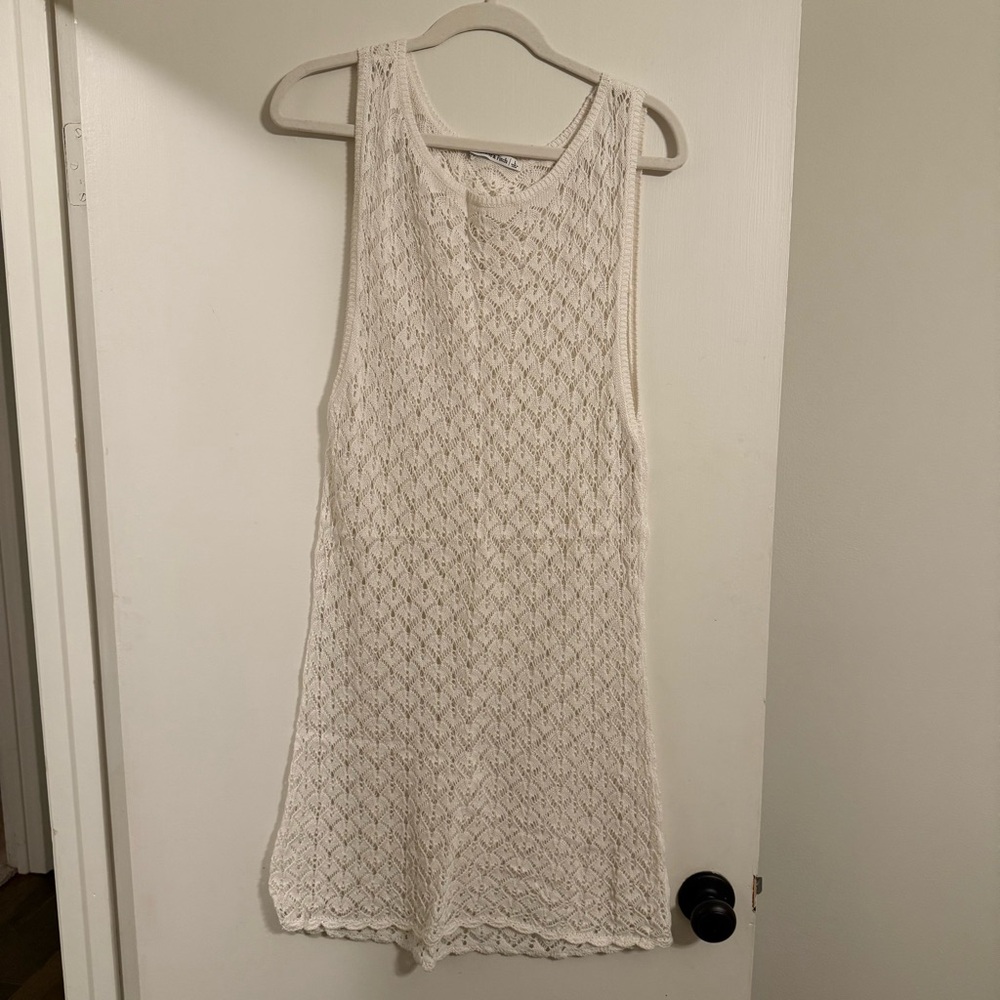 Abercrombie & Fitch Cream Crochet Knit Coverup